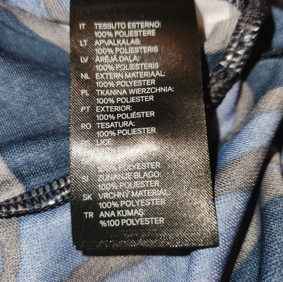 H&M Blue Floral Jumpsuit Size L Jersey Knit Sleeveless Low Back Keyhole Closure - Picture 12 of 16